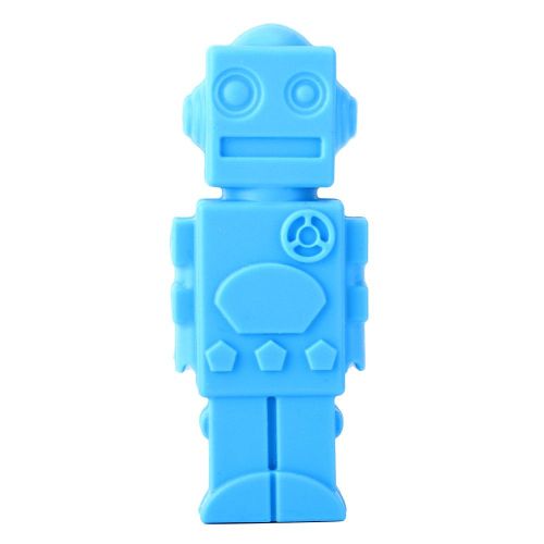 Mini Anneau De Dentition Sensoriel Portable En Silicone, Avec Couvercle Pour Crayon, Bleu