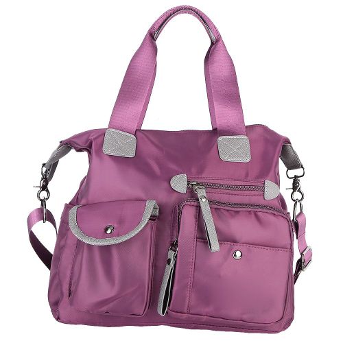 Sac a main de maternite en nylon a une epaule pour voyage en plein air, grande capacite (violet)