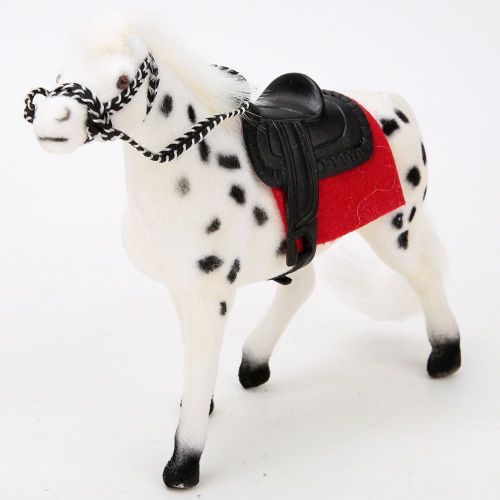 1/12 Maison de poupee Miniature Modele Mini Cheval d'equitation Decoration Maison de poupee Accessoires (Blanc)