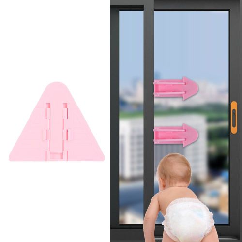 Lot De 10 Verrous De Securite Pour Bebe, Pour Portes Et Fenetres (Rose)