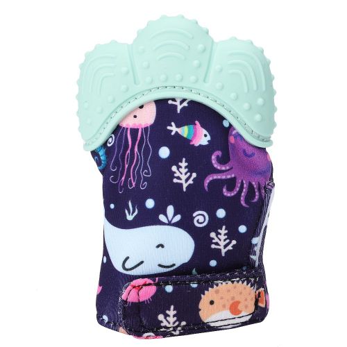 Anneau De Dentition En Silicone De Qualite Alimentaire Pour Bebe, Gants De Dentition, Jouet Anti-Morsure Pour Tout-Petit (Vert Menthe)
