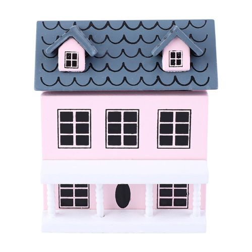 Mini maison de jardin en bois pour maison de poupee 1:12 (rose)