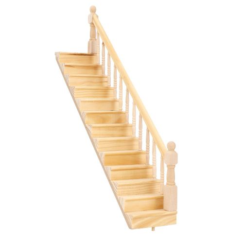 1:12 Maison de poupee Rampe d'escalier droite Miniatures en bois Enfants Assemble Jouet Decor