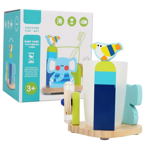 Porte-brosse a dents avec sablier et gobelet, motif animal mignon, enregistrement du temps, pour enfant (elephant)