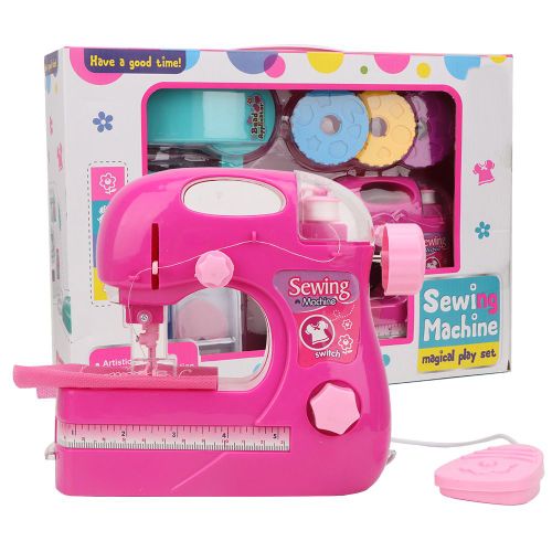 Rose Rouge Petit Menage Manuel Electrique Enfants Machine A Coudre Maison Jouets Ensemble