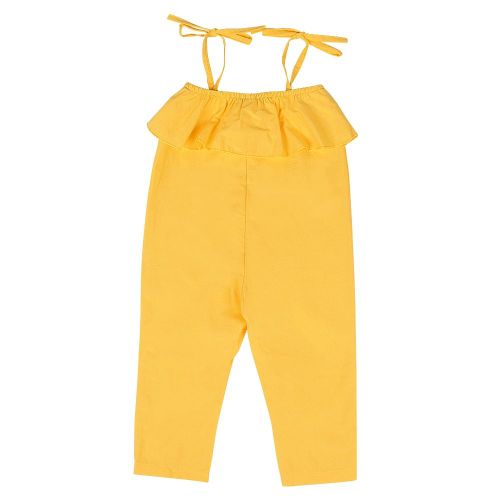 Ensemble De Vetements D'ete Pour Bebe Fille, Couleur Unie, Sans Manches, Bretelles (Jaune 80)