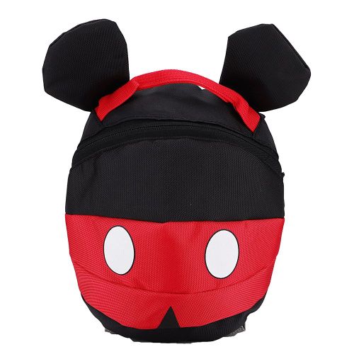 Sac a dos d'ecole en nylon anti-perte pour enfants, fille et garcon, joli sac a bandouliere (noir)