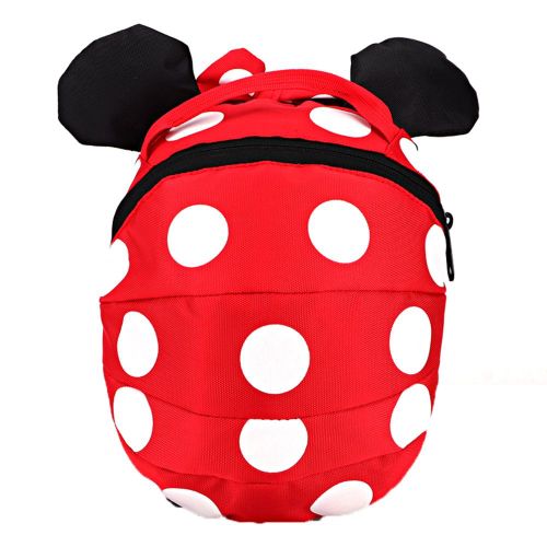 Sac a dos d'ecole en nylon anti-perte pour enfants, fille et garcon, joli sac a bandouliere (rouge)