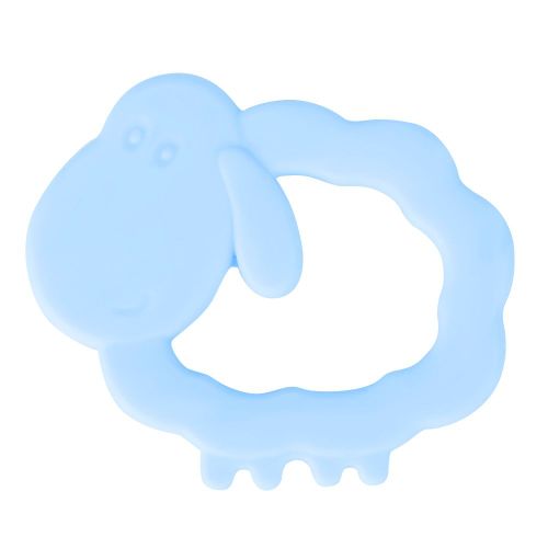 Anneau De Dentition En Silicone De Qualite Alimentaire Pour Bebe, Jouet A Macher En Forme D'animal (Bleu)