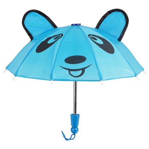 Mini animal mignon avec oreilles, parapluie, accessoire pour poupee de 45 cm (bleu)