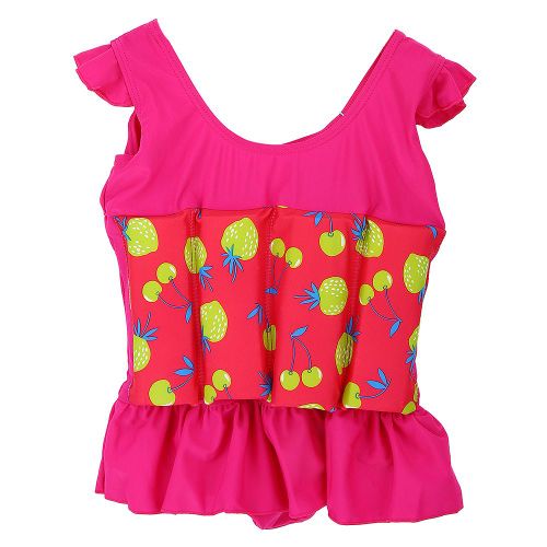 Maillot De Bain Une Piece Amovible Pour Enfant, Imprime Fraise, Flottant (M)