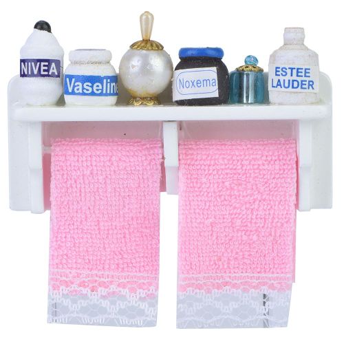 Etagere de salle de bain miniature en bois a l'echelle 1:12 pour maison de poupee, meuble de salle de bain, decoration de maison de poupee