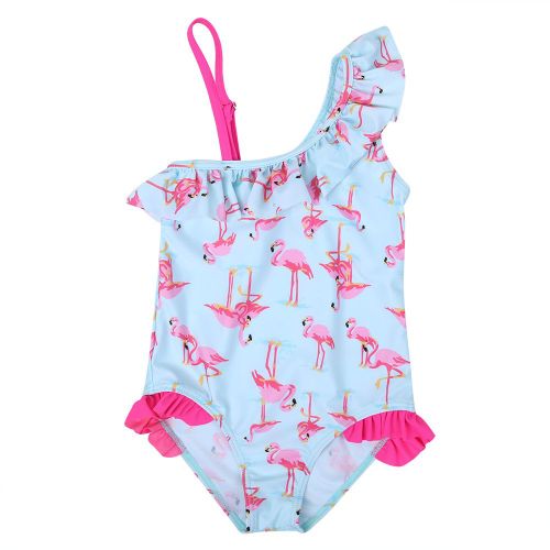 Maillot De Bain Une Piece A Motif Dessin Anime Mignon, Asymetrique, Pour Fille (S)