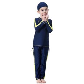 Maillot De Bain Pour Filles Musulmanes, Conservateur, Manches Longues, Pour Enfants, Ete (Bleu Marine 100)