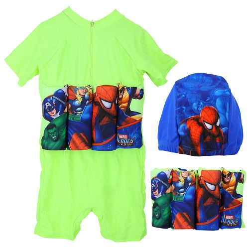 Maillot De Bain Imprime Pour Enfants, Combinaison De Flottaison Avec Fermeture Eclair Et Protection Solaire (Xl)