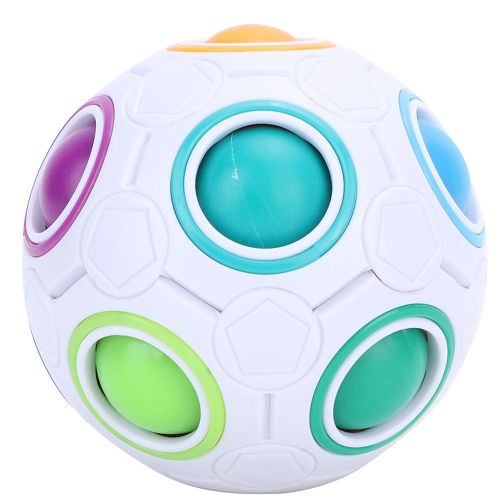 Jouet educatif pour enfants, cube magique arc-en-ciel, puzzle spherique