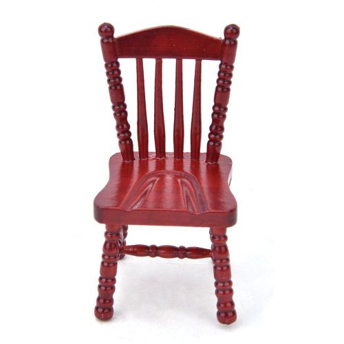 Chaise Miniature En Bois Simulee Exquise A L'echelle 1:12 Pour Maison De Poupee, Accessoire De Decoration