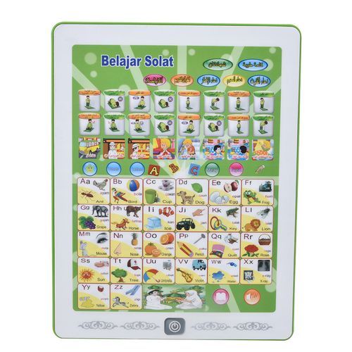 Machine d'apprentissage pour enfants, puzzle, tablette, lecture, vert, education de la petite enfance, malais, arabe, anglais