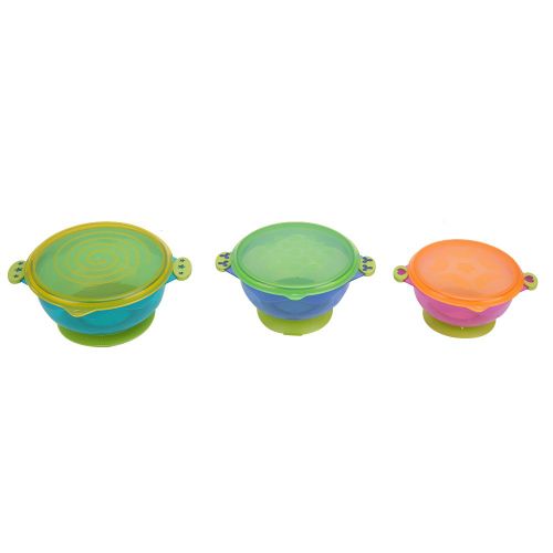 Lot De 3 Ustensiles Pour Bebe, Bols Antiderapants A Ventouse Avec Poignee