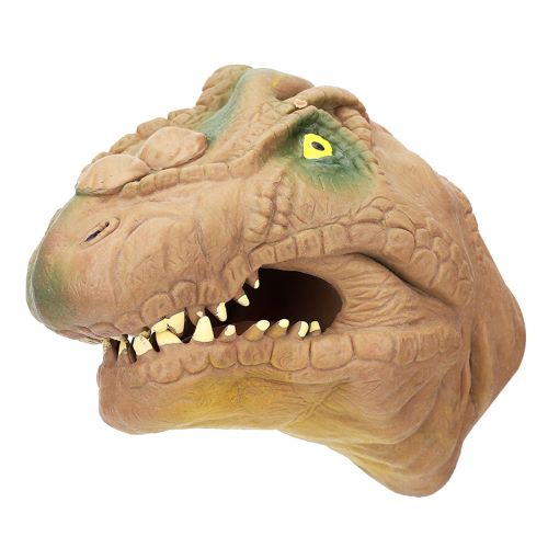 Marionnette a main dinosaure de dessin anime, simulation de haute qualite, gants, jouet racontant des histoires, marron