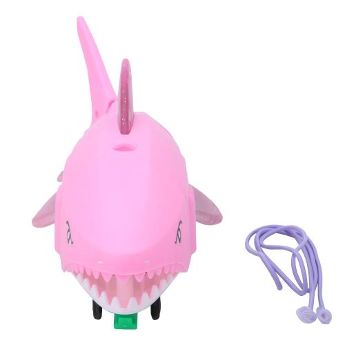 Jouet animal electrique en forme de requin avec laisse et eclairage, musique et poisson pour enfants, rose