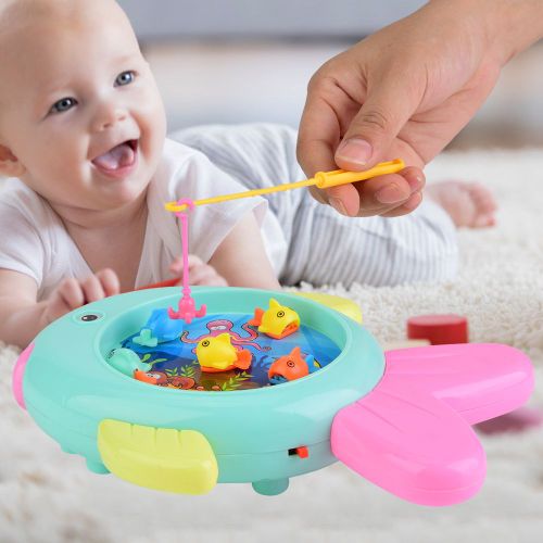 Jouet de peche electrique avec musique, plat de peche magnetique, jouets pour enfants