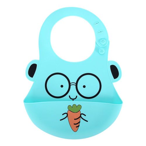 Bavoir Bebe En Silicone Impermeable, Facile A Nettoyer, Confortable, Doux Et Antitache (Carotte Verte)