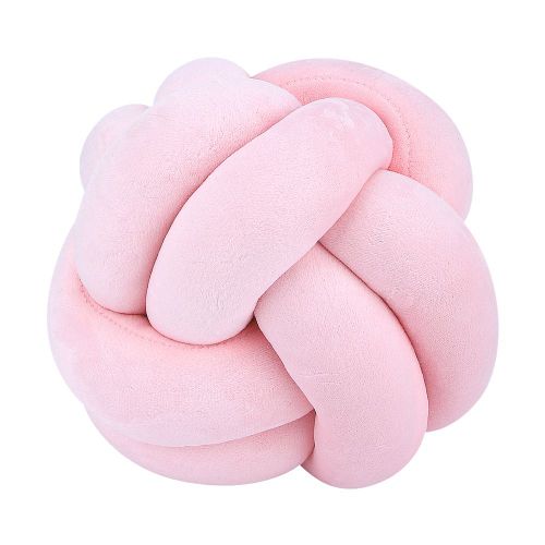 Coussin de voyage et de nuque en tissu tisse style europeen, compose de 2 brins de boules d'oreiller (rose)
