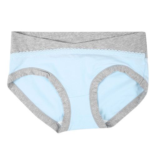 Culotte Taille Basse En U Avec Ourlet En Dentelle Pour Femme, Sous-Vetement De Maternite (Bleu 2xl)