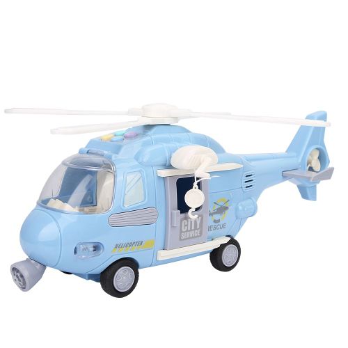 Helicoptere pour enfants, modele de jouet, lumiere electrique, musique, conte, modele d'helicoptere (bleu clair)