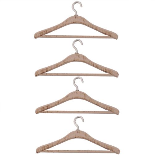 Lot de 4 cintres en plastique pour tenues de poupees 1/12 (fonce)