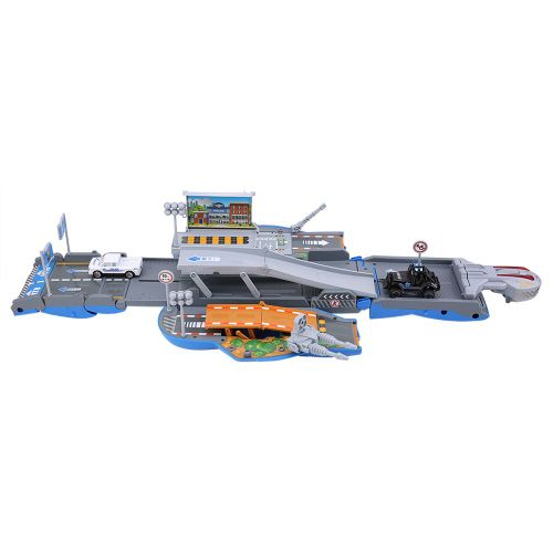 Piste de deformation urbaine, parking pour voitures avec lumieres et son (bleu)