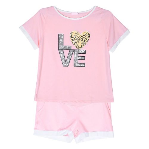 Combinaison De Maternite Ample A Manches Courtes Et Imprime Lettres Pour Femmes Enceintes (Rose Xxl)