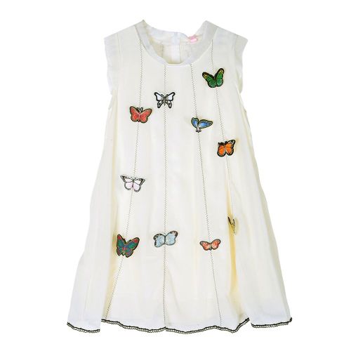 Robe De Maternite Sans Manches En Mousseline De Soie, Col En V, Avec Un Joli Imprime (Blanc L)