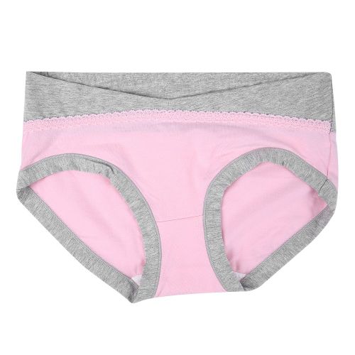 Culotte Taille Basse En U Avec Ourlet En Dentelle Pour Femme, Sous-Vetement De Maternite (Rose Xl)