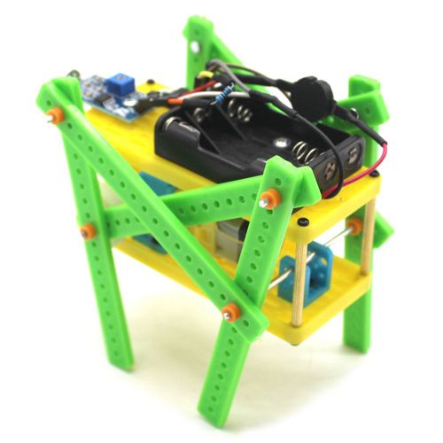 Jouets de developpement, modele de robot marcheur, assemblage manuel, ensemble de jouets robot a commande vocale DIY