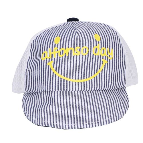 Chapeau Reglable Pour Bebe Avec Motif De Visage Souriant, Accessoire De Photographie Pour Garcons Et Filles (Bleu Fonce)