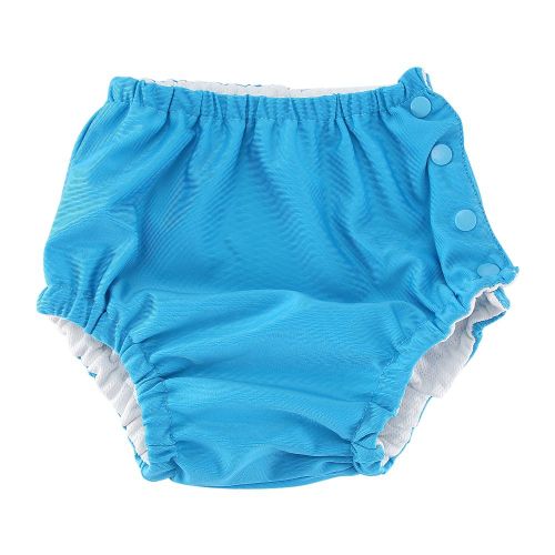 Couche De Bain Reutilisable Pour Bebe, Lavable, A Boutons-Pression, Pour Filles Et Garcons (Bleu Lac 100)