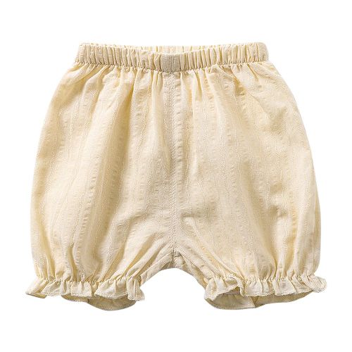 Pantalons Courts Decontractes En Coton Jacquard Pour Enfants, Mode Ete, Simple, De Haute Qualite (Abricot 90)