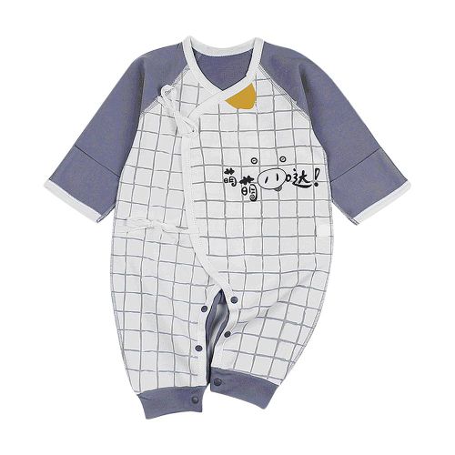 Combinaison En Coton A Manches Courtes Pour Nouveau-Ne, Avec Bretelles, Pour Bebe De 0 A 3 Mois (Bleu 59)