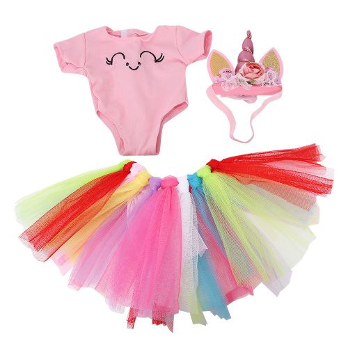 Ensemble De Vetements Pour Poupee Fille De 18 Pouces, Jupe Transparente, Robe, Couronne Florale De Princesse, Accessoire Pour Cheveux