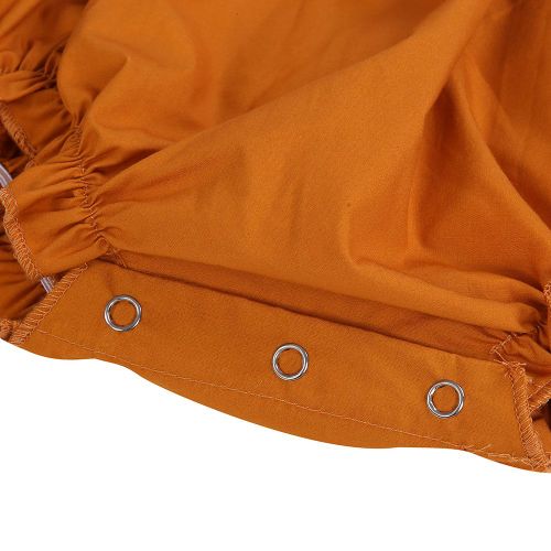 Combinaison A Manches Volantees Et Noud Papillon Pour Bebe Fille (Jaune Brunatre 70)