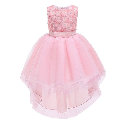 Robe De Princesse Trapeze Sans Manches En Dentelle Avec Noud Papillon Pour Petite Fille?? Costume De Fete (110)