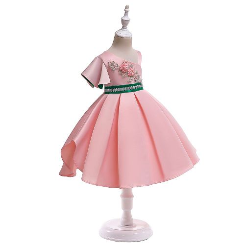 Robe De Princesse Trapeze A Fleurs, Asymetrique, A Une Epaule, Pour Bebe Fille?? Costume De Fete (100)