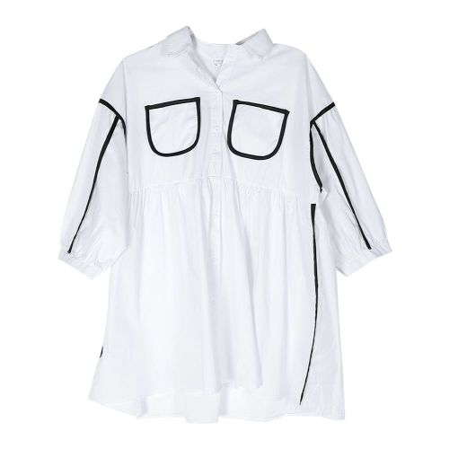 Robe De Maternite Ample A Manches Neuviemes Pour Femme, Simple Et Decontractee, Printemps-Ete (Xxl)