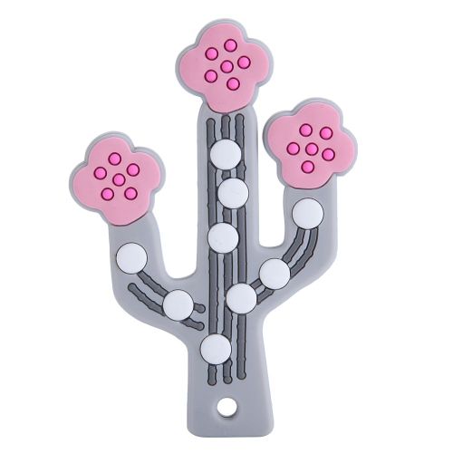 Anneau De Dentition En Silicone Pour Bebe, Jouet A Macher En Forme De Plante Pour Tout-Petit (Gris)