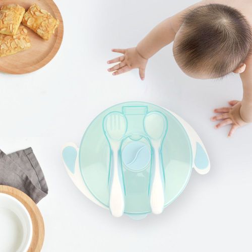 Ensemble De Bols Antiderapants Pour Bebe Avec Ventouse (Bleu Clair)