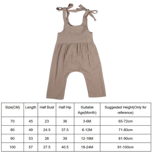 Combinaison D'ete Pour Bebe Garcon Et Fille, Barboteuse A Bretelles Sans Manches, Pantalon A Bretelles, Kaki Clair/Cafe
