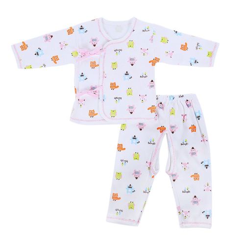 Ensemble 2 Pieces Pour Bebe, Imprime Dessin Anime, Manches Longues, Vetements D'ete Pour Enfants (Rose 59)
