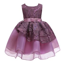 Robe De Princesse Trapeze Sans Manches En Dentelle Avec Noud Papillon Pour Petite Fille?? Costume De Fete (110)